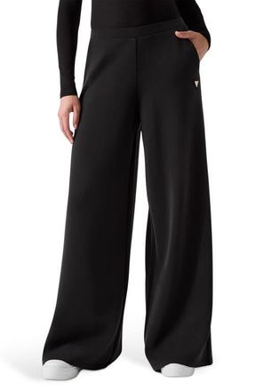 Guess Olympe Wide Leg Pants in Jblack-Black at Nordstrom, Size X-Large