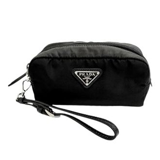Prada Pre-owned Nylon Pouch - Dames - Pre-owned - Zwart - Maat: ONE Size Nylon