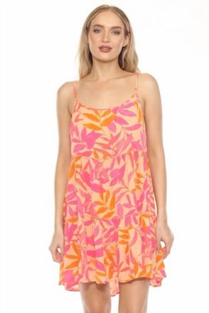 PJ Salvage Tropical Punch Lounge Mini Dress In Orange Crush
