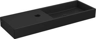 Clou Mini Wash Me fontein 56x19cm kraangat links Keramiek Zwart mat