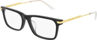 Bottega Veneta Mens Black Rectangular Eyeglass Frames BV1040OA 001