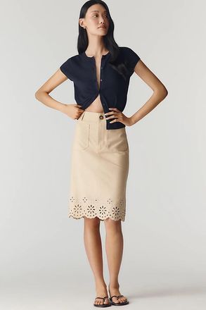 Maeve Colette Eyelet Midi Skirt