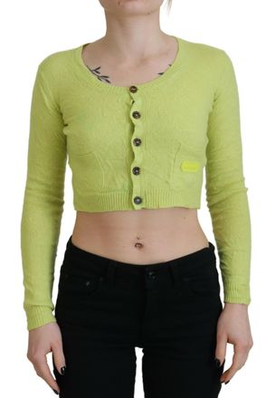 Dsquared2 Dsquared&sup2; yellow Cashmere Long Sleeves Cropped Womens Sweater (Pre-Owned)