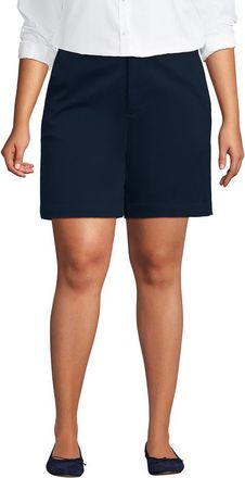 Lands End Plus Size Elastic Back Classic 7 Chino Shorts in Radiant Navy at Nordstrom, Size 16Short