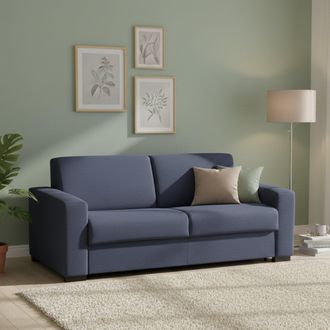 Dmora Dmora - Sofa Cama Dabaida, Gran Sof&aacute; De 2 Plazas, 100% Made In Italy, Sof&aacute; De Sal&oacute;n Con Apertura Giratoria, En Tela Acolchada, Con Reposabrazos Delgad