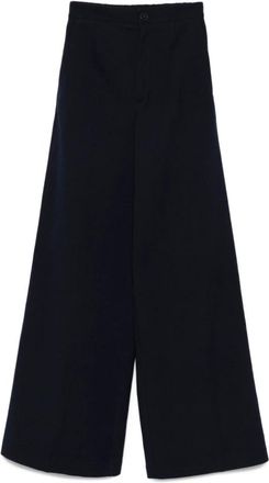 Forte_Forte Wide Trousers, female, Blue, M, Navy Blue High Waist Trousers