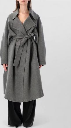 Frankie Shop wool oversized double-breasted belted trench coat