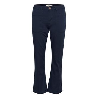 Cream Broeken, Dames, Blauw, W31, Katoen, Crann 7/8 Bootcut Twill