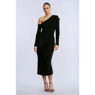 BCBGeneration Jersey Midi Dress in Black at Nordstrom, Size X-Large