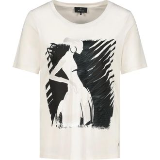 Monari T-Shirt - Dames - Tops - Wit - Maat: M Katoen