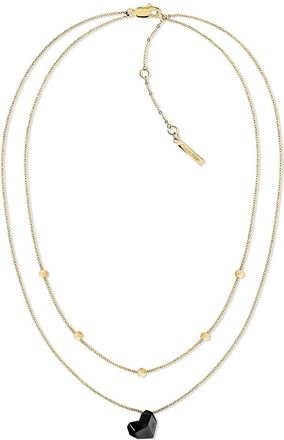 Calvin Klein Womens Faceted Heart Necklace - Metallic