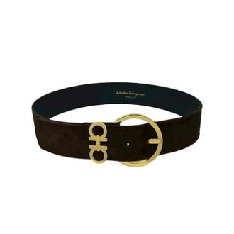 Ferragamo Pre-owned Belts, female, Brown, Size: ONE SIZE Pre-owned Suede Belt