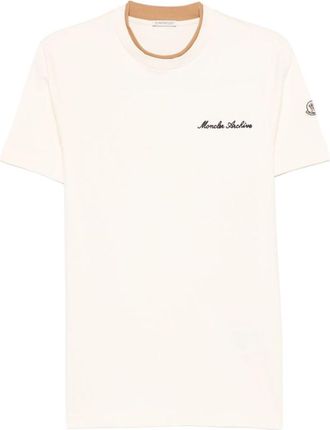 Moncler Ivory Cotton T-Shirt