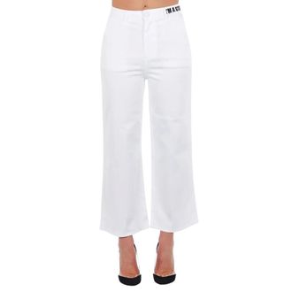 Frankie Morello Cropped broek - Dames - Broeken - Wit - Maat: XS Katoen