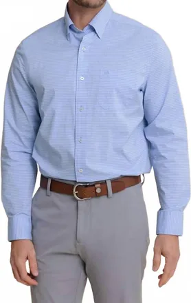 Southern Tide Crofton Plaid Charleston Sport Shirt In Ocean Channel