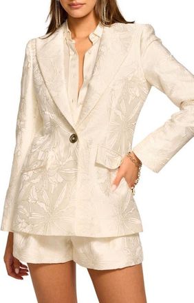 Ramy Brook Alani Floral Jacquard Blazer in Ivory Jacquard at Nordstrom, Size 10