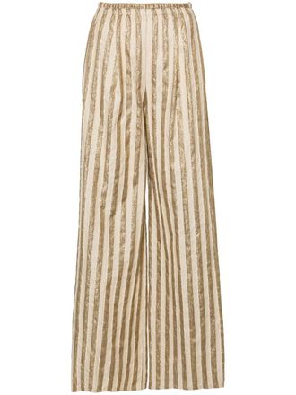 Forte_Forte striped wide-leg trousers - Gold
