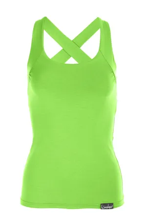 Winshape Sporttop WINSHAPE WVR25, Damen, Gr. XL, gr&uuml;n (apfelgr&uuml;n), 90% Baumwolle, 10% Elasthan, eckiger Ausschnitt, Tops Sporttop, Cross Back Style