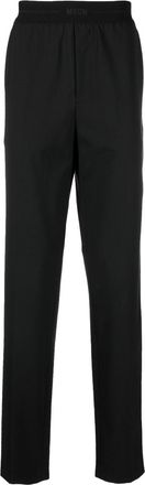Msgm logo-waistband straight-leg trousers - men - Spandex/Elastane/Virgin Wool/Polyester - 52 - Black