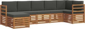 vidaXL Conjunto De Sof&aacute;s De Exterior 7 Uds. Natural Y Antracita Vidaxl