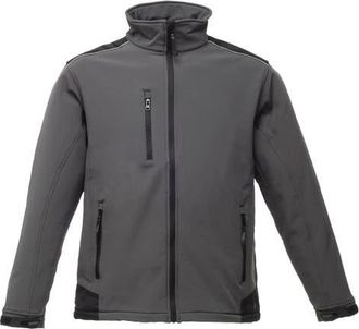 Regatta Sandstorm Hardwearing Workwear Softshell Jacket in Seal Grey And Black at Nordstrom, Size Xxx-Large