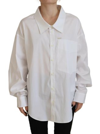 Dsquared2 Dsquared&sup2; Cotton Button Down Collared Dress Shirt Womens Top (Pre-Owned)