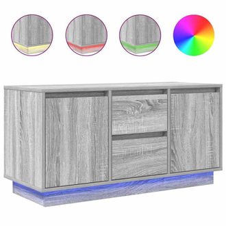 Berkfield Home TV Cabinet with LED Lights Grey Sonoma 100x41x50 cm | Size: 100 x 41 x 50 cm