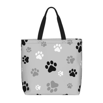 Generic Women Handbag Dog Paw Print Ladies Shopping Shoulder Bag Waterproof Large Capacity Ladies Purse, For Daily, Holiday, Swim, School, Gym