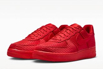 Nike Mens Air Force 1 Retro Chrome Hearts Sneaker In Red