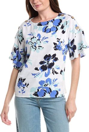 Ellen Tracy Linen-Blend Dolman Top