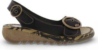 FLY London Leather Wedge Sandals Classic Everyday Leather Comfort