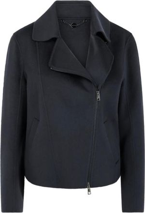 Marc Cain Wool Biker Jacket - Dames - Jassen - Grijs - Maat: XL Wol