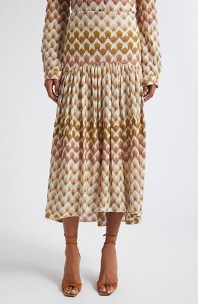 Missoni Metallic Raschel Knit Skirt in S30Ga-Gold And Beige On White Base at Nordstrom, Size 42