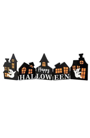 Glitzhome Halloween Wooden Hinged Haunted House Table Decor in Black at Nordstrom, Size Medium