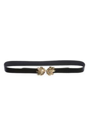 Raina Star Buckle Leather Belt in Black at Nordstrom