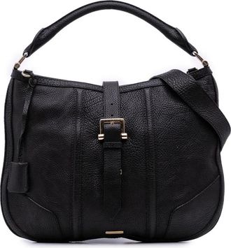 Burberry Pre-owned Shoulder Bags, female, Black, Size: ONE SIZE Pre-owned Convertible Leather Shoulder Bag