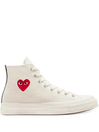 Comme Des Gar&ccedil;ons heart high-top sneakers - unisex - Fabric/Fabric/Rubber - 10 - White