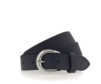 Tamaris Lederg&uuml;rtel TAMARIS, Damen, Gr. 11,5, blau, Rindsleder, unifarben, Basic, G&uuml;rtel Lederg&uuml;rtel, mit gl&auml;nzender silberfarbener Schliesse