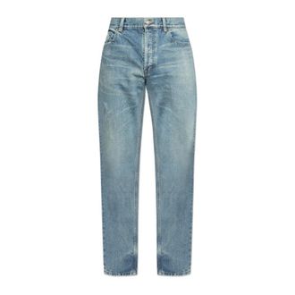 Saint Laurent Straight Jeans, male, Blue, Size: W32 Distressed jeans