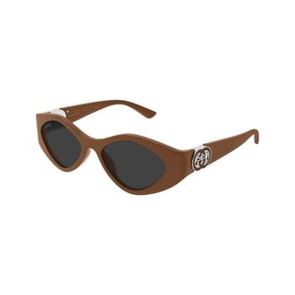 Gucci Geometric Sunglasses - female - Gucci - Sunglasses - Brown - 52 MM - Accessories