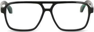 Off-white Bril met rechthoekig montuur en kruisdetail - Zwart