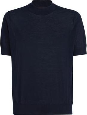 Brunello Cucinelli Knit T-shirt in Navy Blue at Nordstrom, Size 56 It