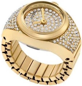 Fossil Crystal Pavé Ring Watch, 15mm in Gold /Pave at Nordstrom