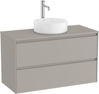 Roca Mueble Para Lavabo Sobre Encimera 1000x460 Ona 2 Cajones Gris Arena