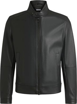 HUGO BOSS H-Mansell 3 Jas - Heren - Leren en Su&egrave;de Jassen - Zwart - L - Leer - Jassen