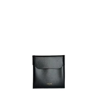 Celine Pre-owned Wallets, female, Black, Size: ONE SIZE Pre-owned Flat Leather Pouch