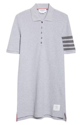Thom Browne 4-Bar Cotton Piqu&eacute; Polo Dress in Pale Grey at Nordstrom, Size 12 Us