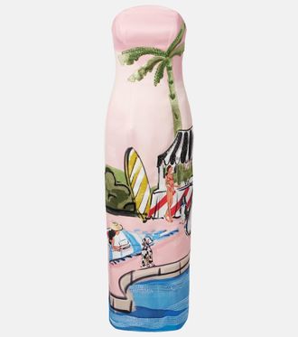 LEO LIN Vestido cors&eacute; Ava estampado con cuentas