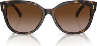 Ralph Lauren RA5305U 56mm Gradient Cat Eye Sunglasses in Black Havana/gradient Brown at Nordstrom