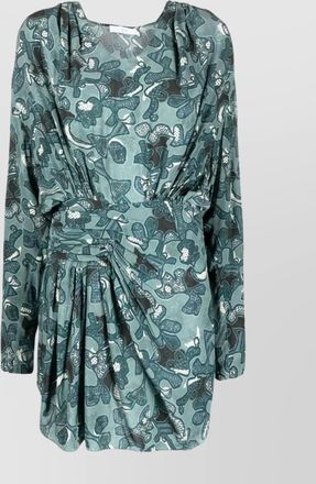 Iro printed short dress cinched waist